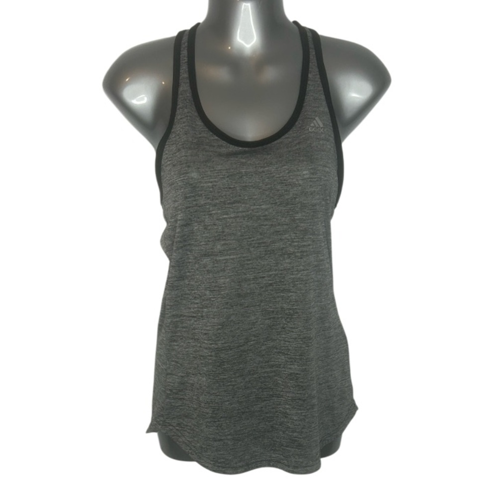Adidas Women's Gray Open Back Racerback Tank Top Small